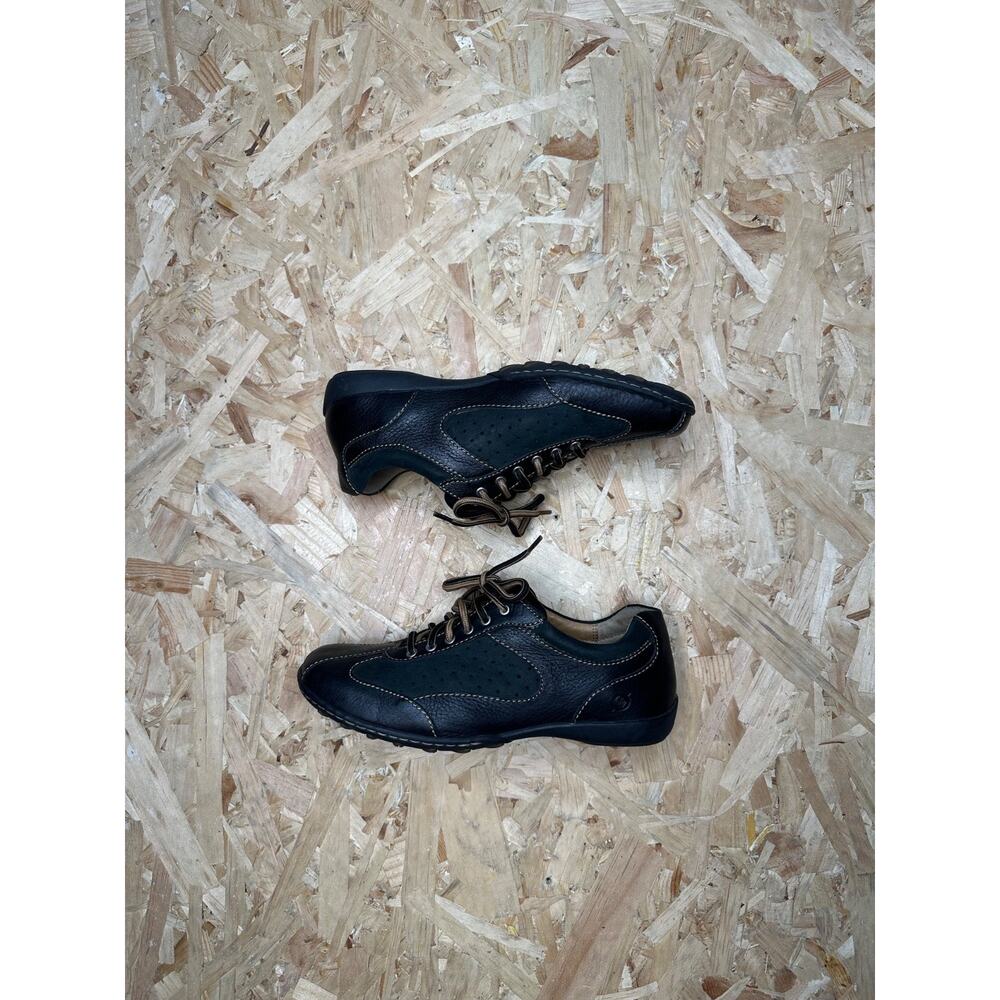 Born Hawkeye Walking Shoe Bicycle Toe Lace Up Leather Black Womens Sz 9